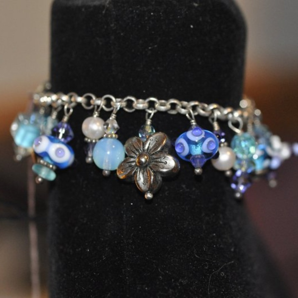Lampwork Dangle Bracelet Tons of Charms